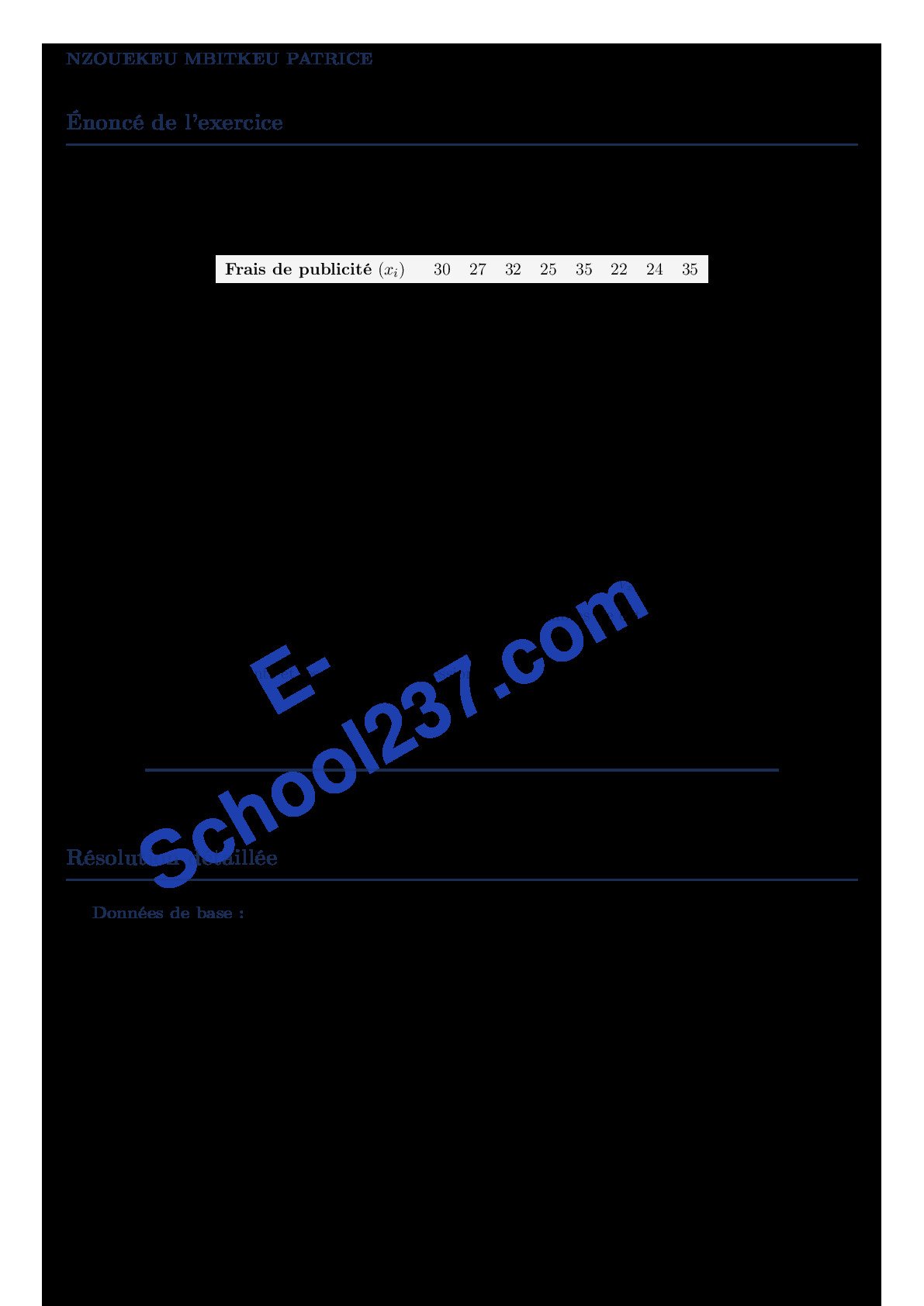 EXERCICE CORRIGÉ DE STATISTIQUES _2026-10-.